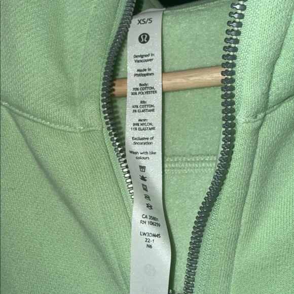 Lululemon Creamy Mint Oversized 1/2 Zip Scuba Hoodie XS/S - Picture 5 of 7